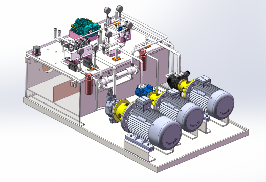 挖掘机高压多路阀液压测试试验台（SW+CAD+说明书）缩略图